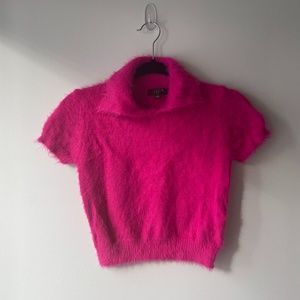 Delia's fuzzy short sleeve sweater